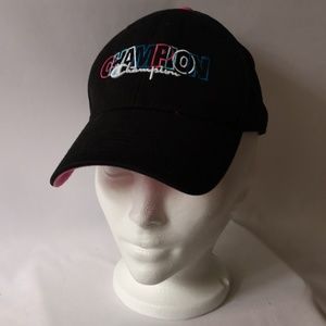 Women's Champion Baseball Hat, Adjustable Strap, Embroidery Logo Pink Underside
